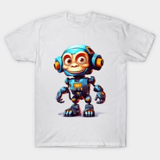 Cartoon monkey robots. T-Shirt, Sticker. T-Shirt